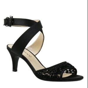 J.Renee Elegant Black Heels with Lace Accents